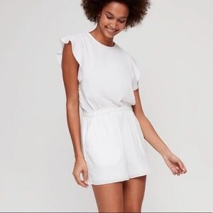 Aritzia | White Ruffle Romper